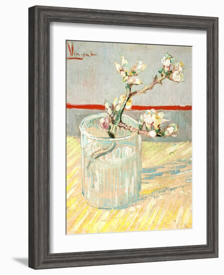 Sprig of Flowering Almond Blossom in a Glass, 1888-Vincent van Gogh-Framed Giclee Print