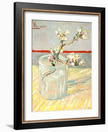 Sprig of Flowering Almond Blossom in a Glass, 1888-Vincent van Gogh-Framed Giclee Print