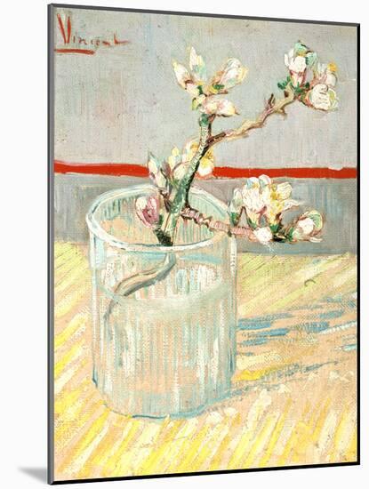 Sprig of Flowering Almond Blossom in a Glass, 1888-Vincent van Gogh-Mounted Giclee Print