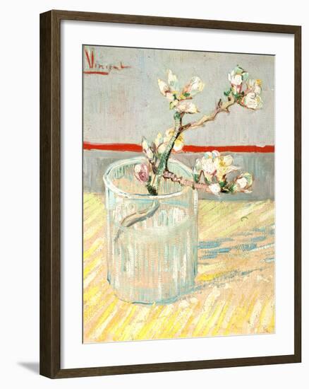 Sprig of Flowering Almond Blossom in a Glass, 1888-Vincent van Gogh-Framed Giclee Print