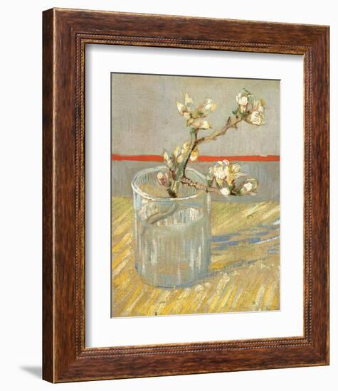 Sprig of Flowering Almond in a Glass, 1888-Vincent van Gogh-Framed Art Print