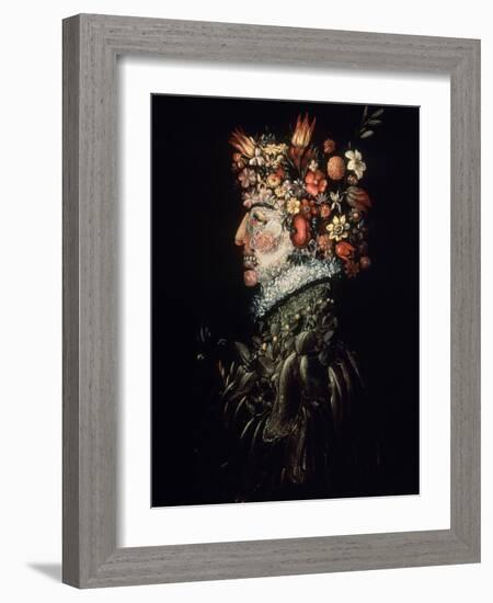 Spring, 1570-1575-Giuseppe Arcimboldo-Framed Giclee Print