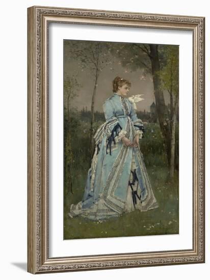 Spring, 1877 (Oil on Canvas)-Alfred Emile Stevens-Framed Giclee Print