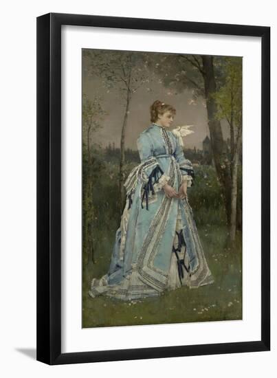 Spring, 1877 (Oil on Canvas)-Alfred Emile Stevens-Framed Giclee Print