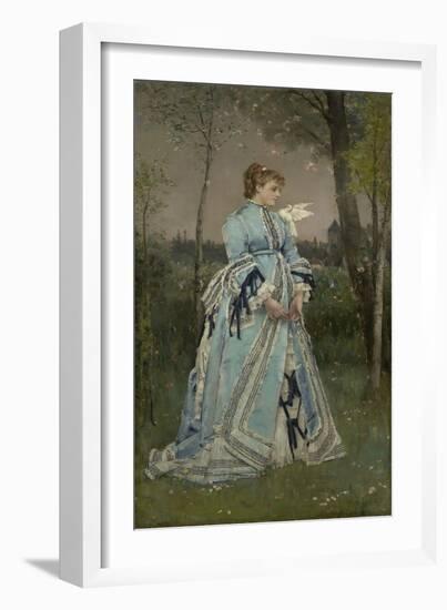 Spring, 1877 (Oil on Canvas)-Alfred Emile Stevens-Framed Giclee Print