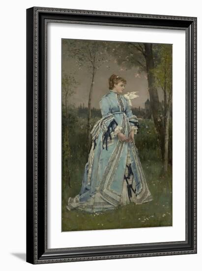 Spring, 1877 (Oil on Canvas)-Alfred Emile Stevens-Framed Giclee Print