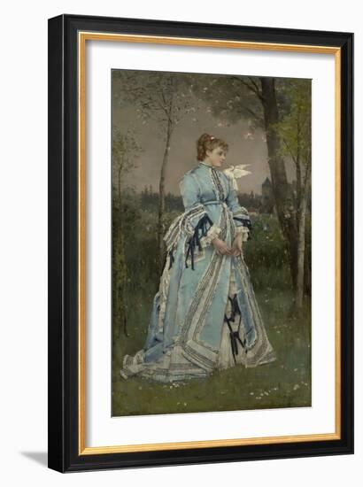 Spring, 1877 (Oil on Canvas)-Alfred Emile Stevens-Framed Giclee Print