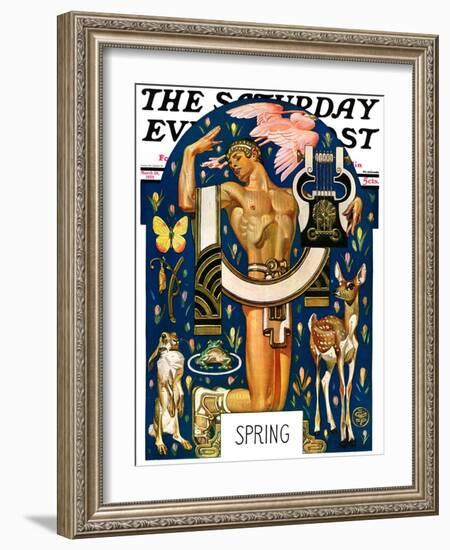 "Spring 1929," Saturday Evening Post Cover, March 30, 1929-Joseph Christian Leyendecker-Framed Giclee Print