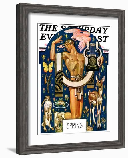 "Spring 1929," Saturday Evening Post Cover, March 30, 1929-Joseph Christian Leyendecker-Framed Giclee Print