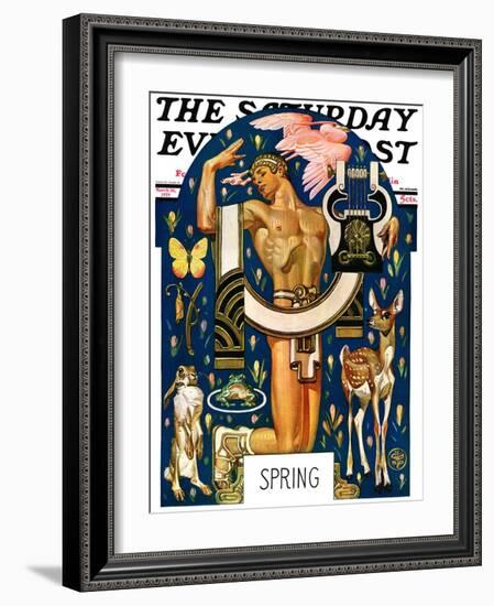 "Spring 1929," Saturday Evening Post Cover, March 30, 1929-Joseph Christian Leyendecker-Framed Giclee Print