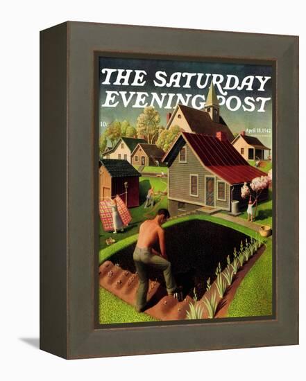 "Spring 1942," Saturday Evening Post Cover, April 18, 1942-Grant Wood-Framed Premier Image Canvas