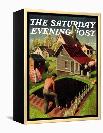 "Spring 1942," Saturday Evening Post Cover, April 18, 1942-Grant Wood-Framed Premier Image Canvas