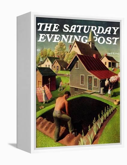 "Spring 1942," Saturday Evening Post Cover, April 18, 1942-Grant Wood-Framed Premier Image Canvas