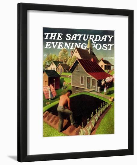 "Spring 1942," Saturday Evening Post Cover, April 18, 1942-Grant Wood-Framed Giclee Print