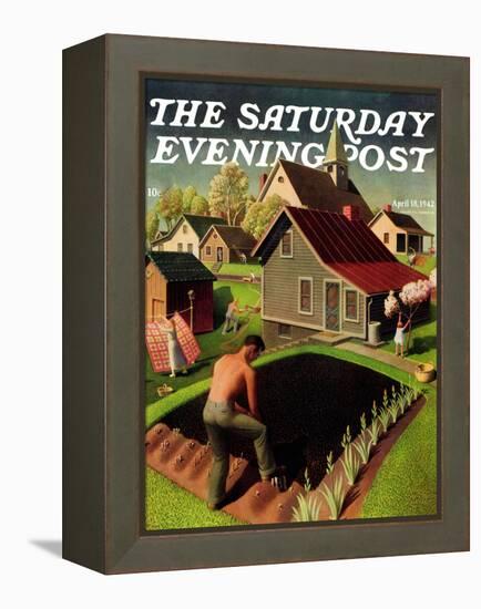 "Spring 1942," Saturday Evening Post Cover, April 18, 1942-Grant Wood-Framed Premier Image Canvas