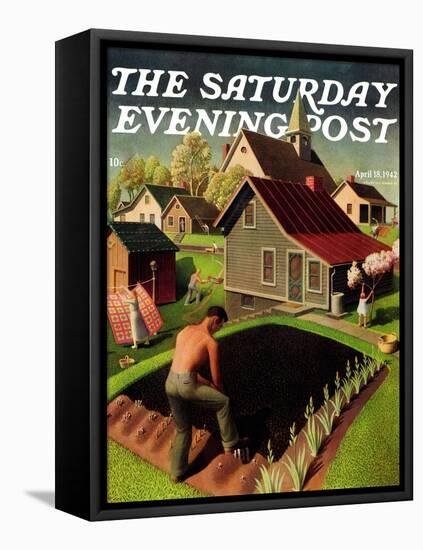 "Spring 1942," Saturday Evening Post Cover, April 18, 1942-Grant Wood-Framed Premier Image Canvas