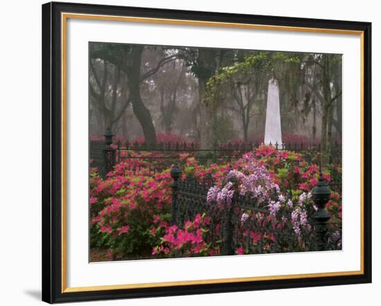 Spring Azaleas at Historic Bonaventure Cemetery, Savannah, Georgia-Joanne Wells-Framed Photographic Print