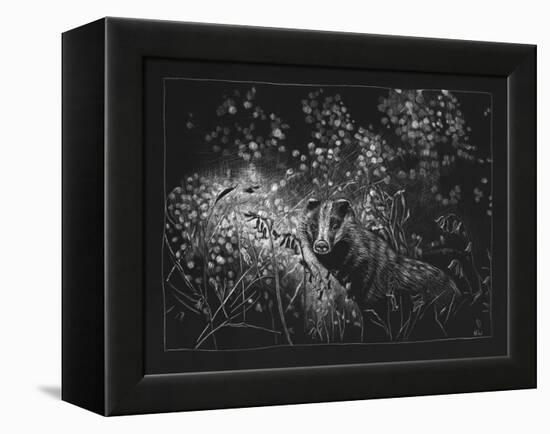 Spring Badger, 2023, (Etching)-Helen White-Framed Premier Image Canvas