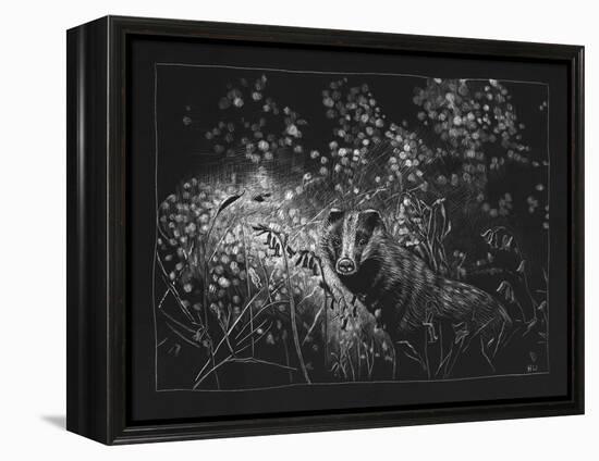 Spring Badger, 2023, (Etching)-Helen White-Framed Premier Image Canvas