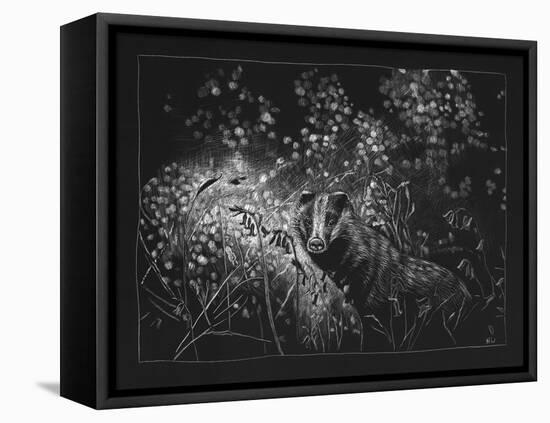 Spring Badger, 2023, (Etching)-Helen White-Framed Premier Image Canvas