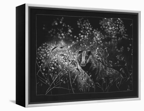 Spring Badger, 2023, (Etching)-Helen White-Framed Premier Image Canvas