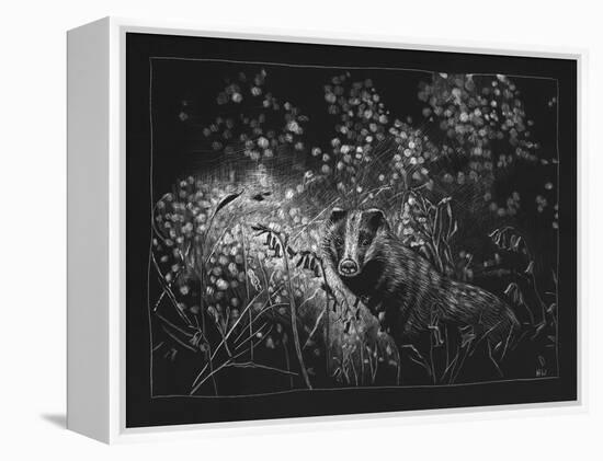 Spring Badger, 2023, (Etching)-Helen White-Framed Premier Image Canvas