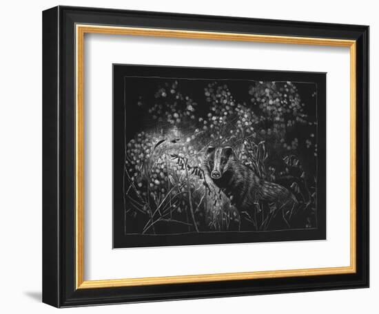 Spring Badger, 2023, (Etching)-Helen White-Framed Giclee Print