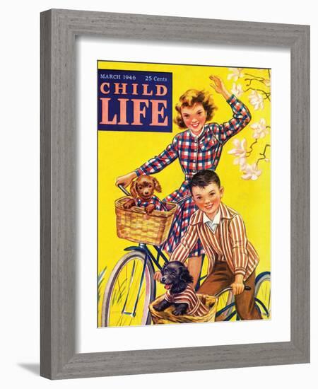 Spring Bike Ride - Child Life, March 1946-Katherine Wireman-Framed Giclee Print