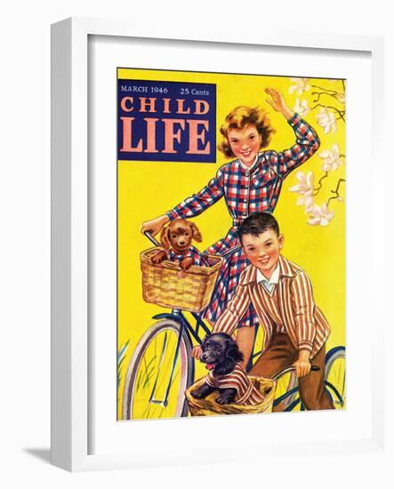 Spring Bike Ride - Child Life, March 1946-Katherine Wireman-Framed Giclee Print