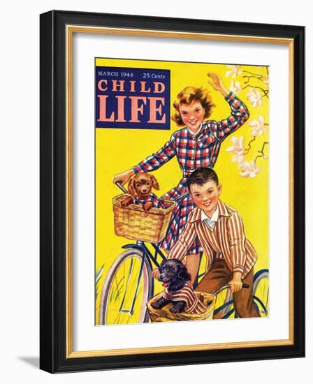 Spring Bike Ride - Child Life, March 1946-Katherine Wireman-Framed Giclee Print