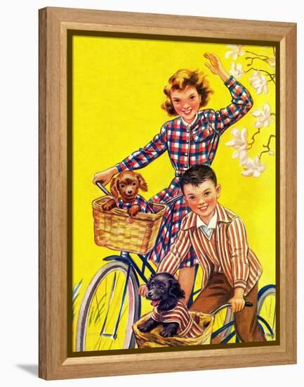 Spring Bike Ride - Child Life-Katherine Wireman-Framed Premier Image Canvas