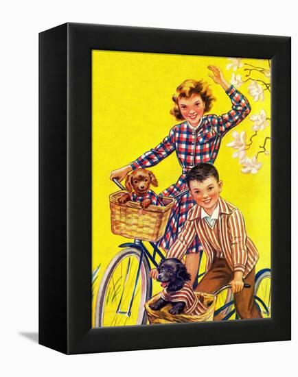 Spring Bike Ride - Child Life-Katherine Wireman-Framed Premier Image Canvas