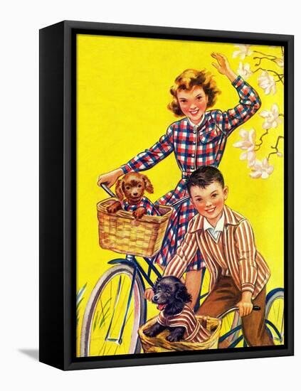 Spring Bike Ride - Child Life-Katherine Wireman-Framed Premier Image Canvas