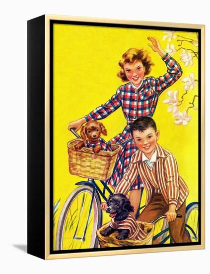 Spring Bike Ride - Child Life-Katherine Wireman-Framed Premier Image Canvas