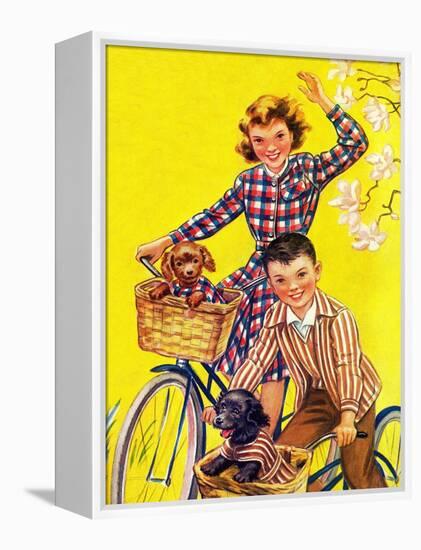 Spring Bike Ride - Child Life-Katherine Wireman-Framed Premier Image Canvas