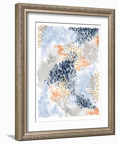 Spring Blooms II Navy-Laura Marshall-Framed Art Print