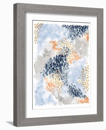 Spring Blooms II Navy-Laura Marshall-Framed Art Print