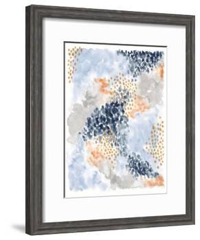 Spring Blooms II Navy-Laura Marshall-Framed Art Print