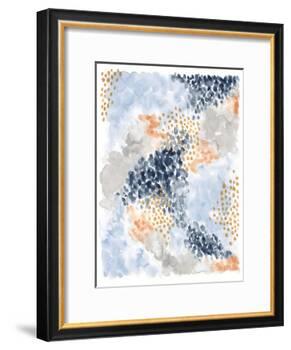 Spring Blooms II Navy-Laura Marshall-Framed Art Print