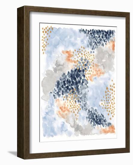 Spring Blooms II Navy-Laura Marshall-Framed Art Print