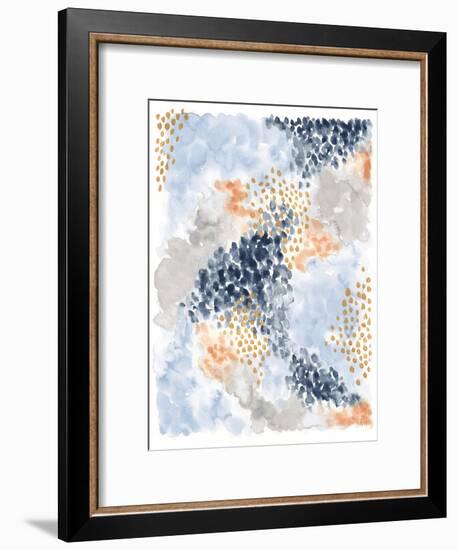 Spring Blooms II Navy-Laura Marshall-Framed Art Print