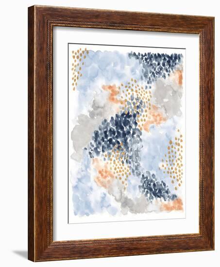 Spring Blooms II Navy-Laura Marshall-Framed Art Print