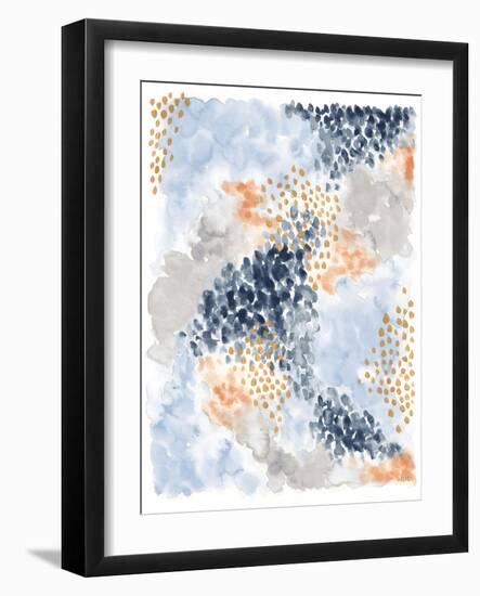 Spring Blooms II Navy-Laura Marshall-Framed Art Print