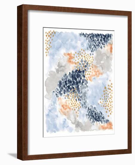 Spring Blooms II Navy-Laura Marshall-Framed Art Print