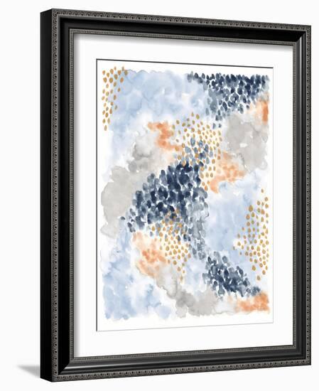 Spring Blooms II Navy-Laura Marshall-Framed Art Print