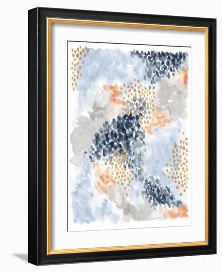 Spring Blooms II Navy-Laura Marshall-Framed Art Print