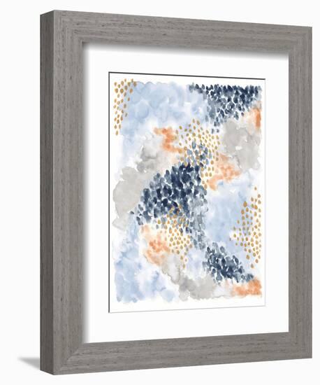 Spring Blooms II Navy-Laura Marshall-Framed Art Print