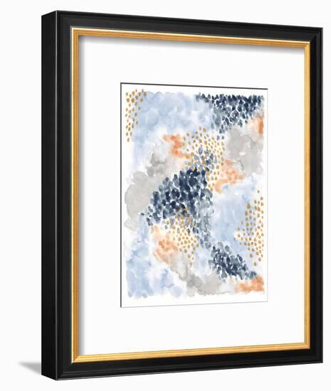 Spring Blooms II Navy-Laura Marshall-Framed Art Print