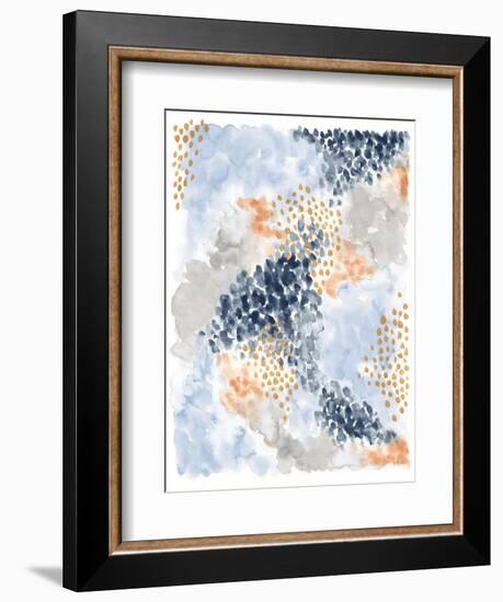 Spring Blooms II Navy-Laura Marshall-Framed Art Print