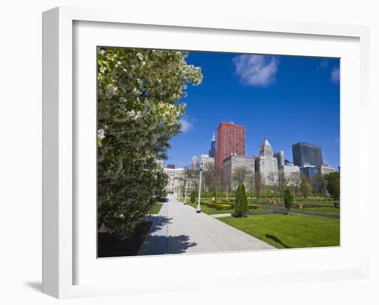 Spring Blossom in Grant Park, Chicago, Illinois, United States of America, North America-Amanda Hall-Framed Photographic Print
